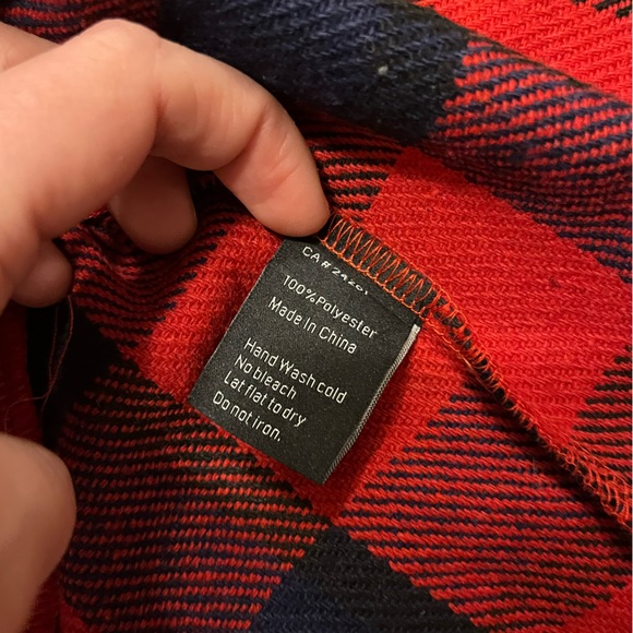 Ces’t Moi Soft Red and Blue Plaid Shacket - Picture 7 of 8